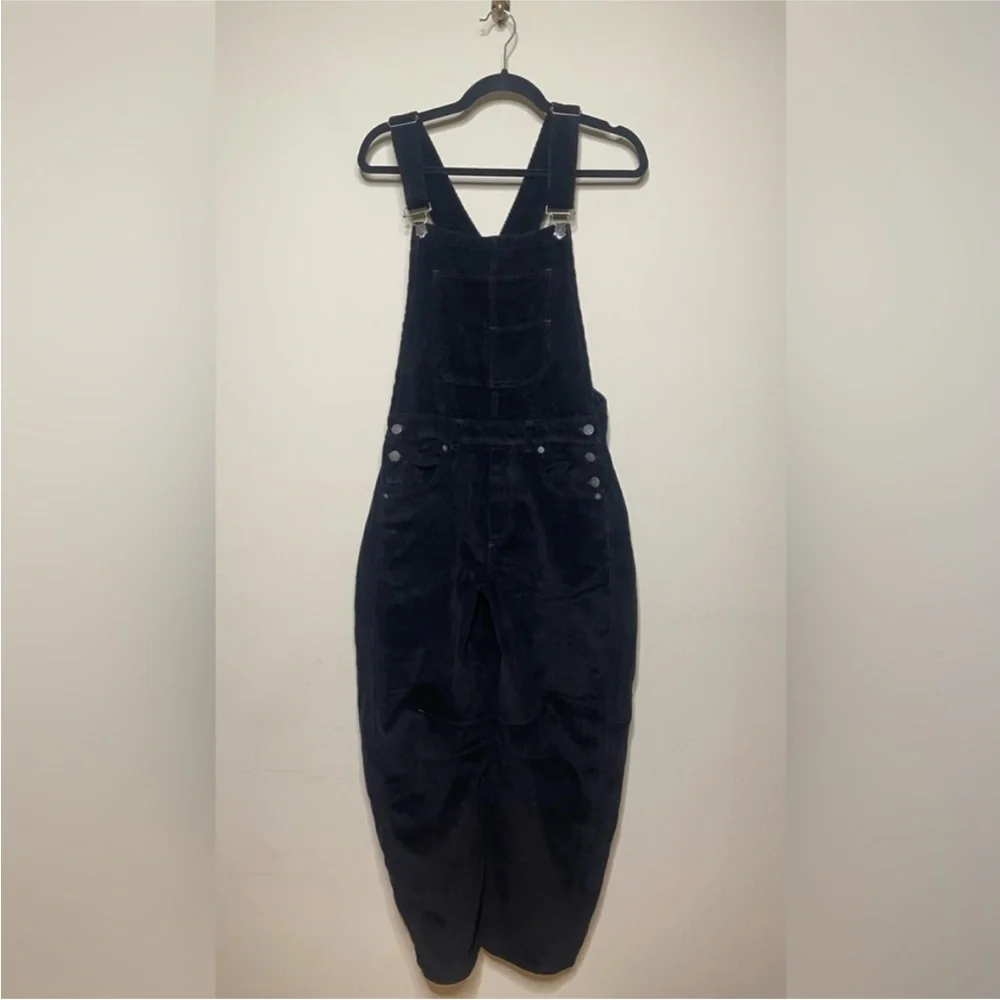 Free People We The Free Good Luck Cord Overalls Black